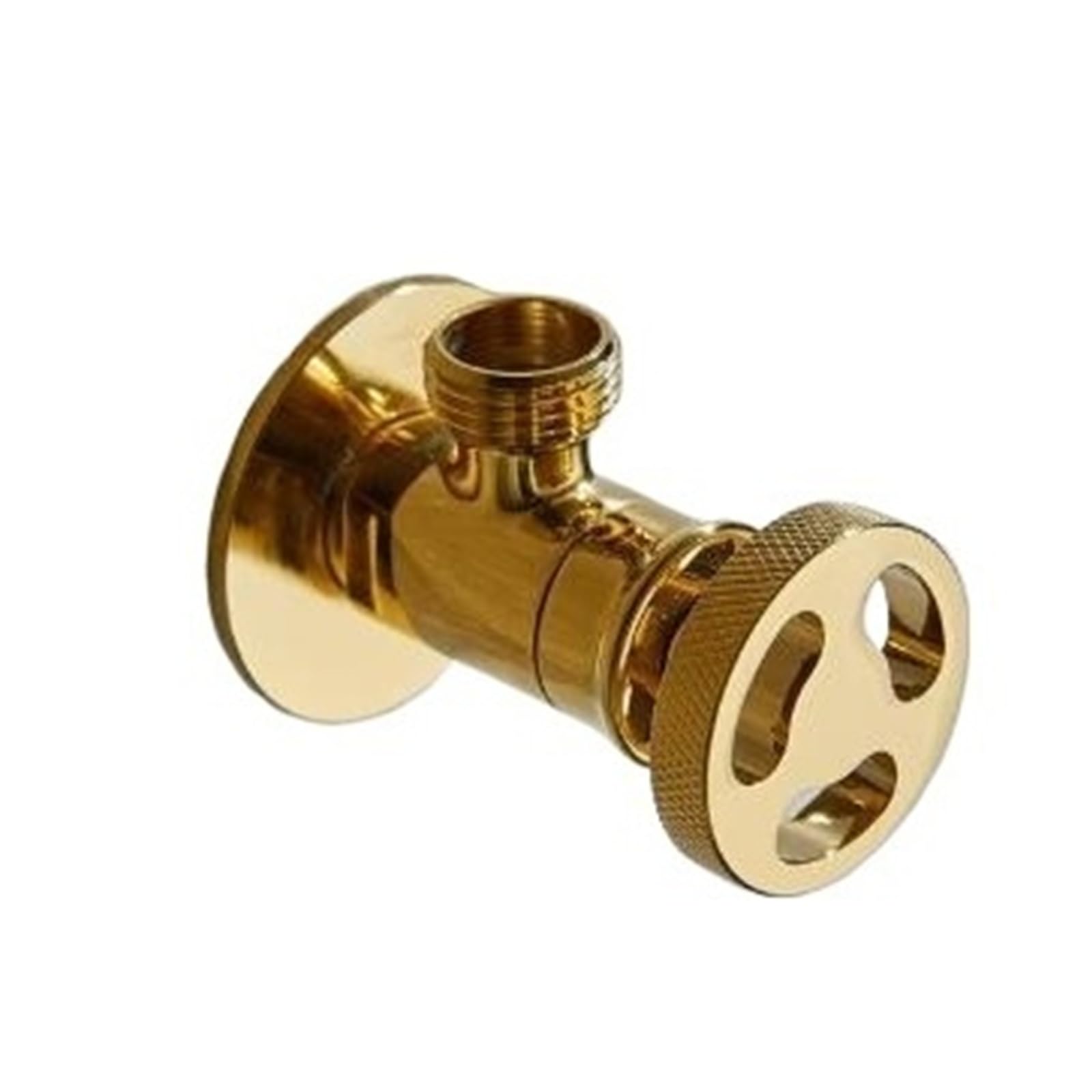 Bvhisehp Gold Matte Black Brass Angle Stop Valve Industrial Style Toilet Basin Water Control Valve(Gold)