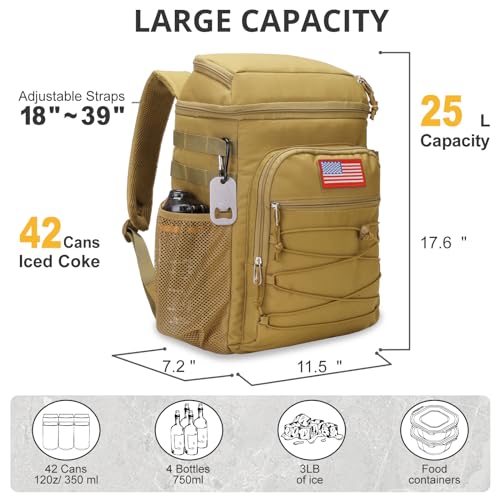 25L Backpack Cooler Keep All Drink Cold for Long Periods of Time Cooler Backpack Insulated Waterproof Portable High Durability Small Cooler Backpack with Compartment for Hiking Camping Beach by ATRIPACK - Image 3