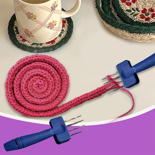 ACOLY Cordy Icord Maker Tool, Häkel-Kabelnadel, Strickzubehör, tragbarer Knüpfhaken zum Ketten und Kanten, ergonomischer Griff