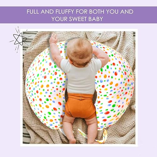 Image of VParents Multipurpose Baby Feeding Nursing Cum Maternity Pillow for New Born Cotton, Recommended for Maternity, Nursing, Medical Bluebell (Green) 110254