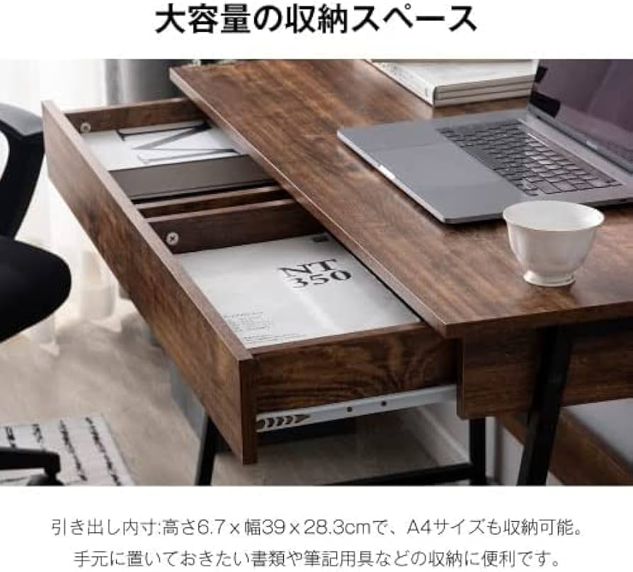 ナチュラル木製デスク 2引き出し付き 楽天市場】パソコンデスク デスク ツインデスク 勉強机 勉強