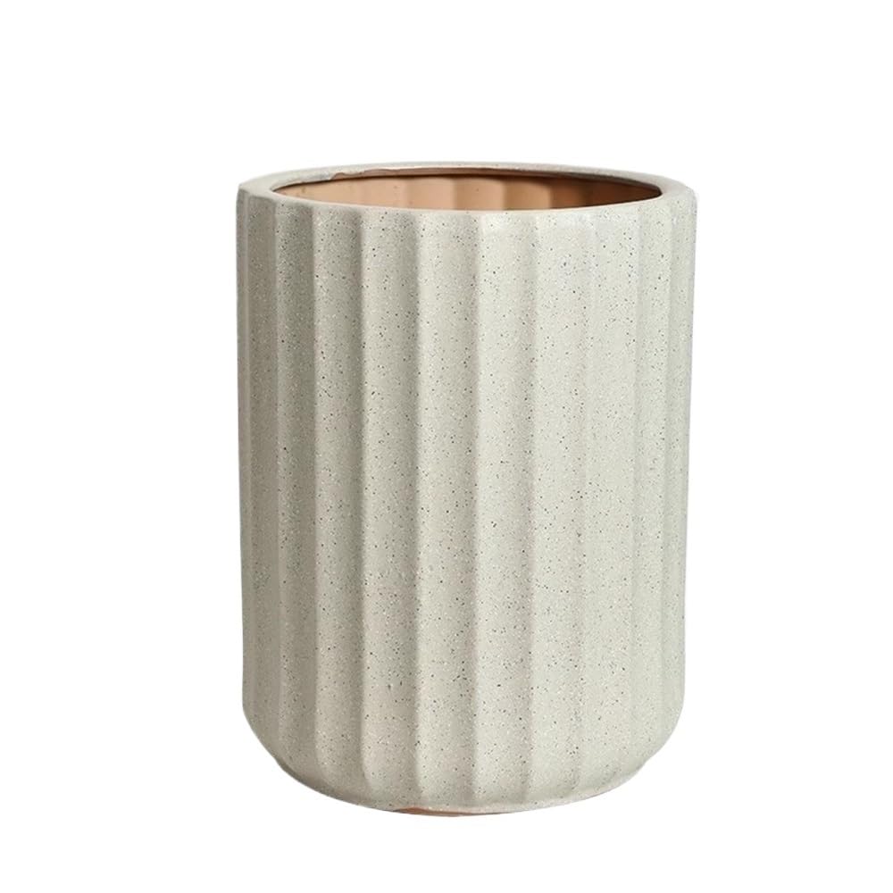 Cenz-888 flowerpot Outdoor Round with Streaks Plant Pot Rough Pottery Planter with Drainage Holes Pots for Plants
