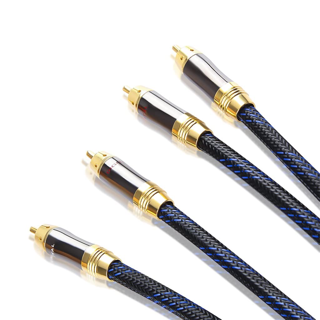 Kabel audio, kabel instrumentalny, kabel HIFI 3m gitara Phono RCA na podwójny kabel stereofoniczny kabel audio męskie akcesoria audio (kolor: jak pokazano, rozmiar: jeden rozmiar)