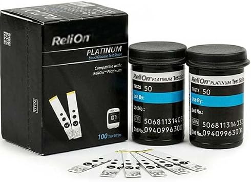 Blood Glucose Test Strips, 100 Count | Ideal for Glucose Monitor Kit, Glucose Level Testing | Reliable Readings | Accurate & Easy to Use | High Accuracy Strips