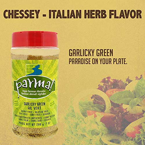 Parma! Vegan Parmesan - Garlicky Green, Dairy-Free and Gluten-Free Vegan Cheese (7 Ounce, Pack of 2)