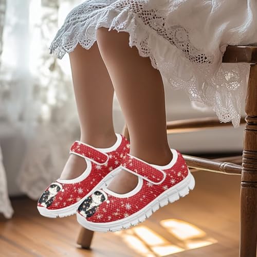 Yzaoxia Little or Big Kids Christmas Shoes Girls Slip On Sneakers Hook and Loop Walking Running Athletic Shoes Lightweight Barefoot Shoes Tennis Sport Shoes Footwear Trainers Outdoor Gym School2