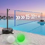 Design phosphorescent : la corde LED durable sur le dessus de notre filet de volleyball est imperméable et capable de résister aux coups intenses. Avec 8 modes de flash, créez une atmosphère différente et insufflez une nouvelle vitalité dans les activités de piscine. Les 2 ballons de volleyball de 20,3 cm ont la capacité d'absorber la lumière du soleil pendant la journée pour éclairer la nuit, vous permettant de profiter du volleyball même dans l'obscurité.