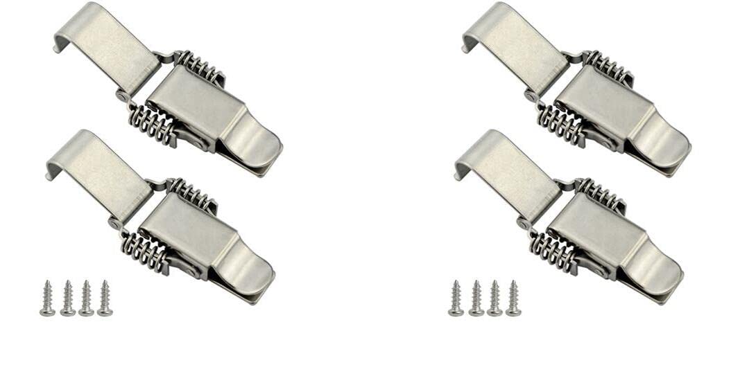 Acero inoxidable todo en uno doble resorte cierre pecho palanca cierre cierre cierre muebles accesorios w/tornillos (4, M)
