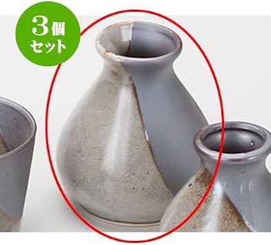 Set of 3 Buckwheat Supplies, Nezumi Shino Soba Tokuri Large [8.5 x 10 cm 220cc] Japanese Tableware, Restaurants, Inns, Restaurants, Commercial