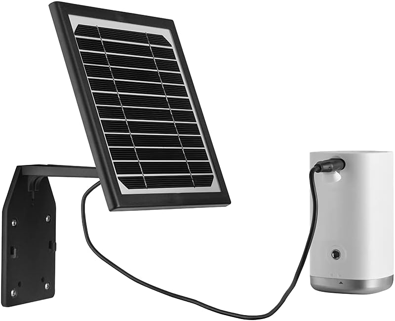 Solar panel connected to camera, front view