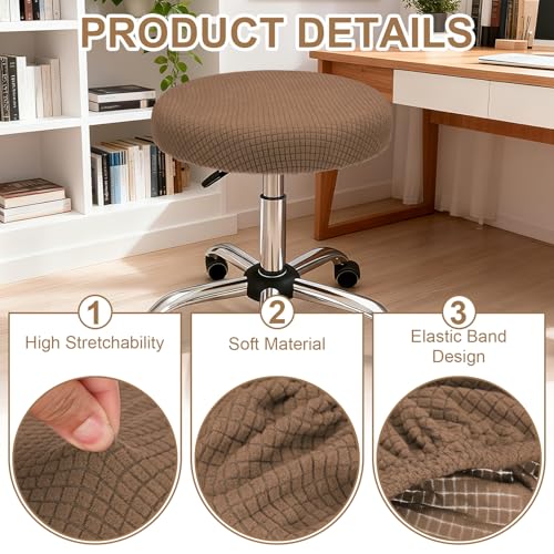 Housse de tabouret de bar rond jacquard lavable et extensible - 4