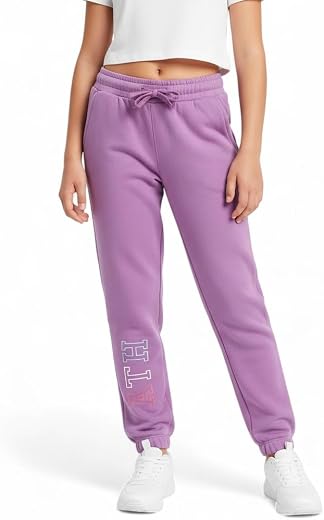 Alan Jones Clothing Girls Joggers Trackpant | Premium Cotton French Terry with Ribbed Waist & Drawstring | Age 4-15 Years...