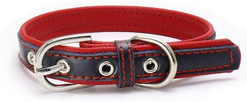 Miniatura 3 de Love Dream Collar acolchado de cuero para perro, 6 colores, collares de cuero ajustable resistente para perros pequeños, medianos y grandes (XCH