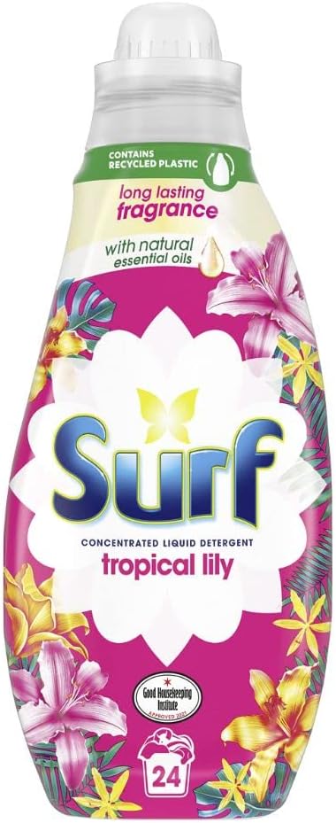 Tropical Lily Concentrated Liquid Laundry Detergent, 8 Pack (192 Washes Total), Natural Scent