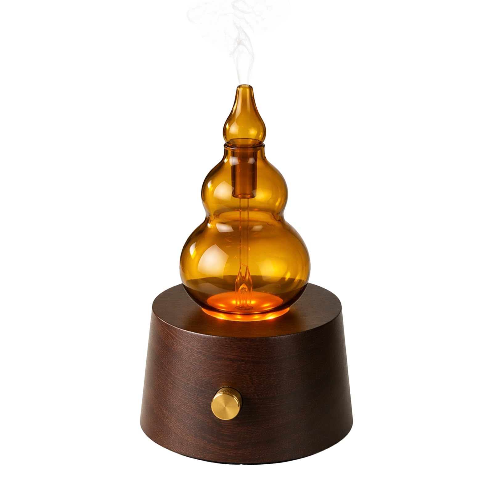 Diffusore di Oli Essenziali Senza Acqua, con quantità di Vapore Regolabile | Realizzato in legno massello e vetro, 3 livelli di illuminazione regolabili, 20-30 ore di utilizzo