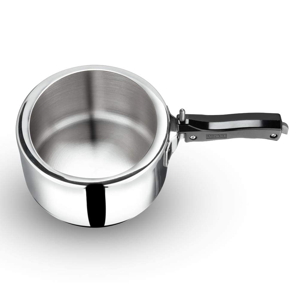 Vinod Pressure Cooker 2 Liter Edelstahl Schnellkochtopf, induktionsgeeignet hochwertiger Dampftopf zum Kochen von indischem Essen, Reis, hochwertiger Kochtopf mit großer Wok Induktion, Innendeckel