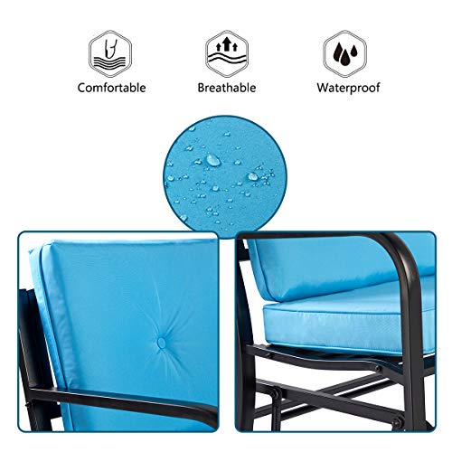 image for AECOJOY Outdoor Patio Glider Bench Swing Chair Swinging Loveseat Glide