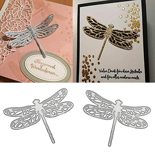 Comidox Butterfly Dragonfly Cutting Dies Stencils DIY Scrapbooking Decor Embossing Album Post Card Making Paper Craft 2Pcs - Thumbnail 5