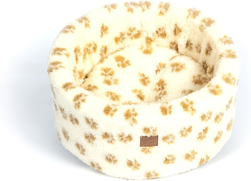 Danish Designs Sherpa Fleece Paw Print Cat Cosy (Small 42cm)