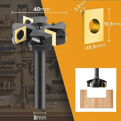 SpeTool Planfräser 8mm Schaft 40mm Planfräser für Oberfräse Wendeplatten spoilboard 4 Flöten CNC für holz mit ATS Beschichtung