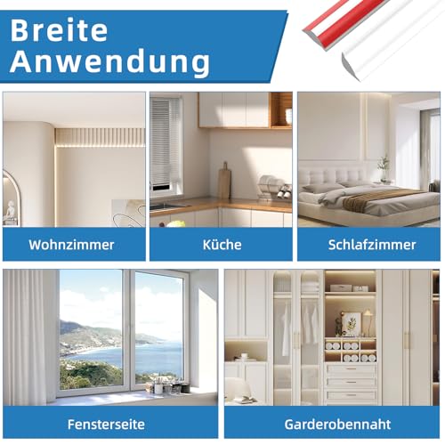 Flexible Zierleiste Selbstklebender Deckenleisten, TPE Dreieck Winkelleiste Zierleiste für Fliesenkanten Decken und Wandübergang, Weiß Abschlussleiste Küchenarbeitsplatte für Wandkanten (3M,19mm*13mm)