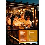 Brightown Outdoor String Lights, 50FT 25 G40 Bulbs Shatterproof Patio Lights, IP65 Waterproof Dimmable Hanging Connectable Globe LED Outdoor Lights for Backyard, Bistro, Porch, Deck, Balcony - Image 3