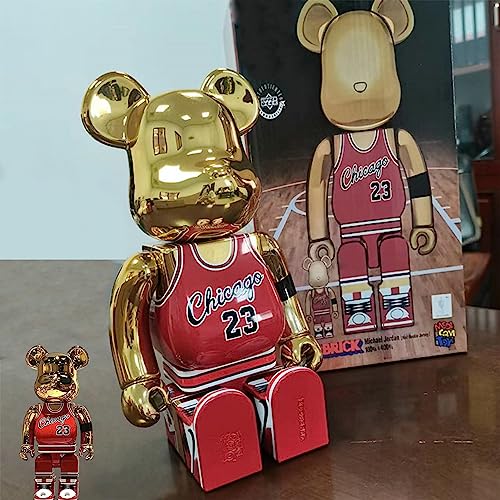 Feyam Bearbrick 400% Violent Bear 28Cm Figure Doll 11In Punk Statue Handmade Gift Fashion Desktop Decor Sculpture (Red) #TOP3