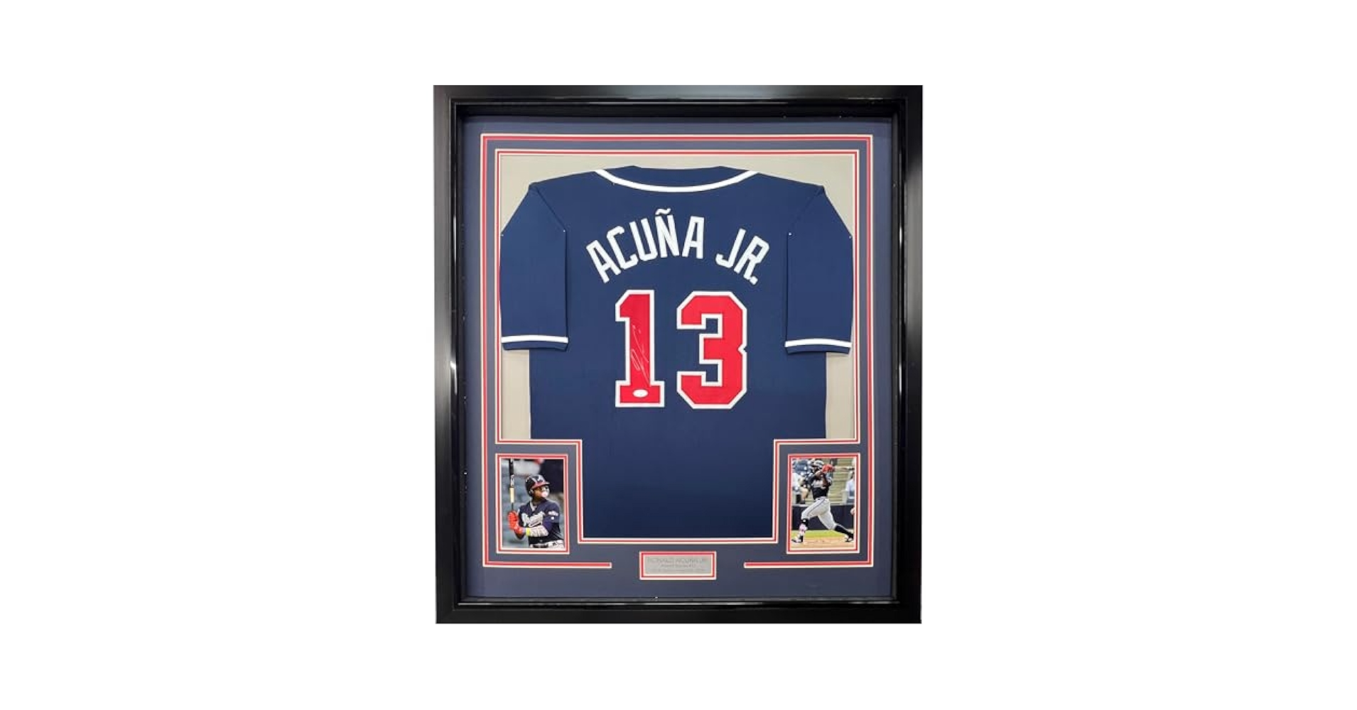 【MLBスーパーSALE】ACUÑA JR. サイン入りジャージ Framed Autographed/Signed Ronald Acuna Jr. 33x42 Atlanta