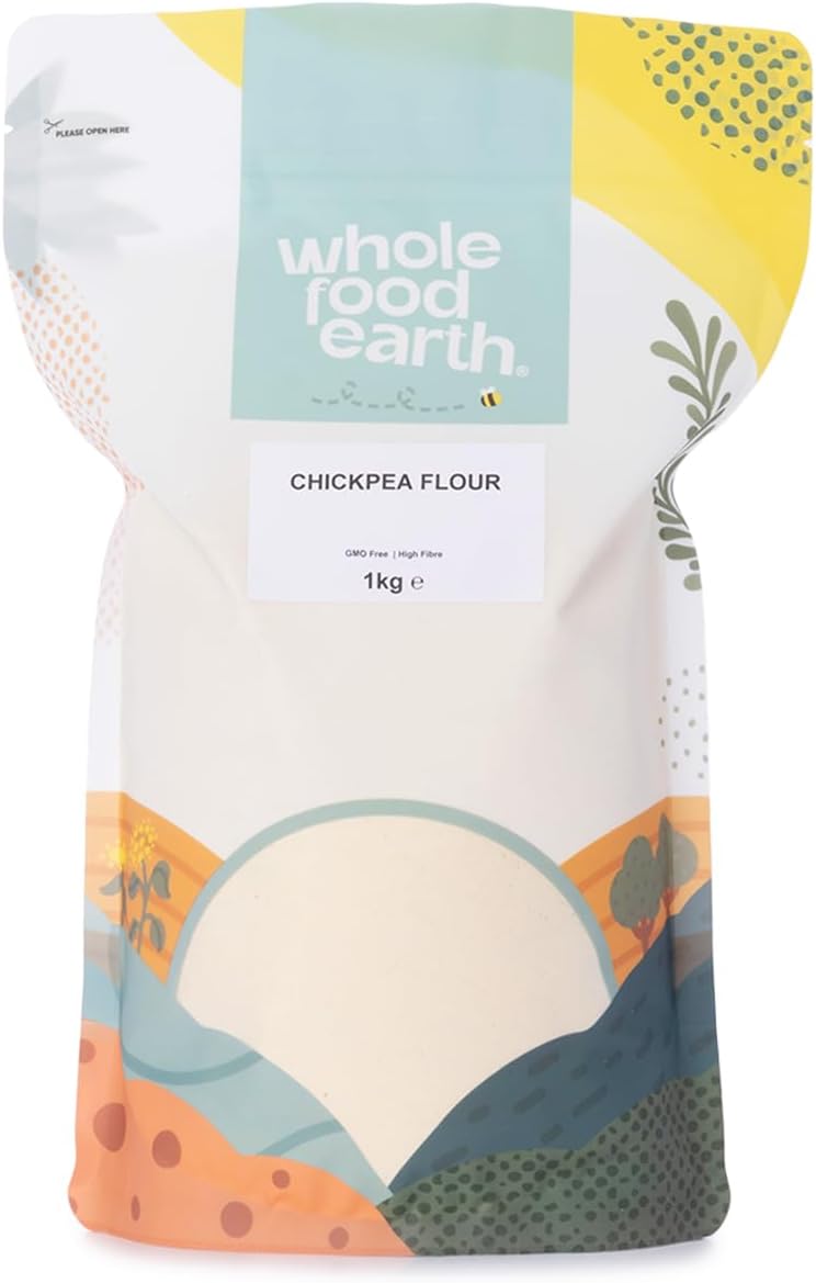 Wholefood Earth Chickpea Flour 1 kg | GMO Free | High Fibre, Packaging May Vary