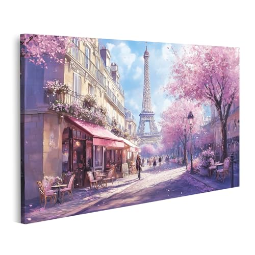islandburner Cuadro sobre lienzo de primavera en París con vistas a la Torre Eiffel cuadros cuadros murales póster