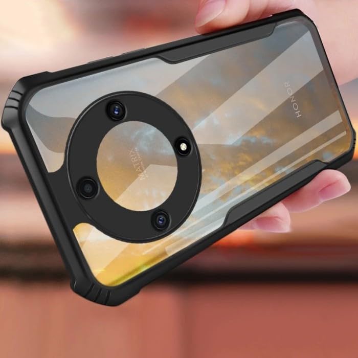 Image of Heavy Duty Hard PC Back + Soft TPU Ultra Slim Crystal Clear Protective Back Cover for Honor X9b 5G / ALI-NX1 - Black