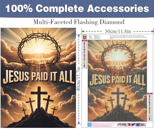 ijbnhd Cross Diamond Art Kits for Adults 12x16 inch — view 2