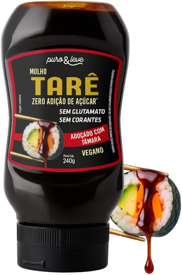MOLHO DE SOJA TARÊ SEM ADIÇÃO DE AÇÚCARES E CONSERVANTES PURO & LEVE 240G