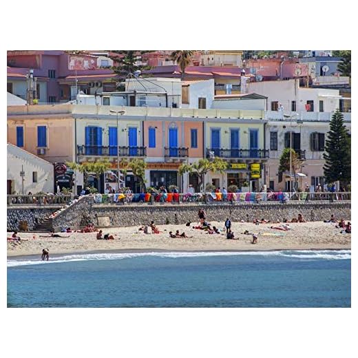 Posterazzi PDDEU16TEG1550LARGE Italy, Sicily. Beach at Cefalu Photo Print, 24 x 36, Multi