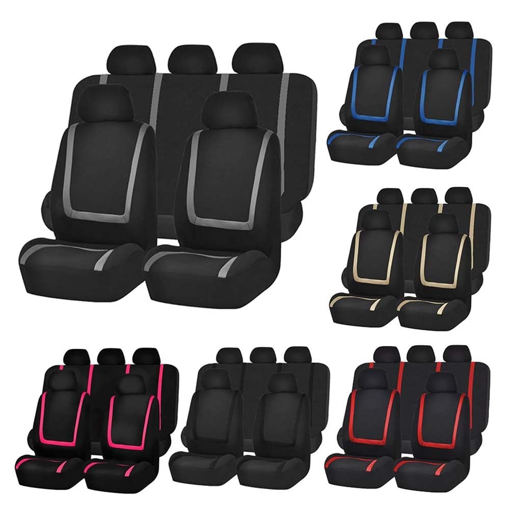NanDeZ Set Coprisedili Auto per Ren-Ault Modus 2004-2024, Auto Set Protezione Copri-Sedile Anteriori e Posteriori Accessori Interno,F/Gold