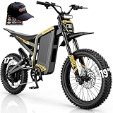 Jasion Patrol Electric Dirt Bike for Adults&Teens,4000W Peak 40MPH Electric Bike with 52V 30AH 1560Wh Battery E Dirt Bike,50-Mile Range,19''/17'' Off-Road Tires,Full Hydraulic Brakes & Dual Suspension