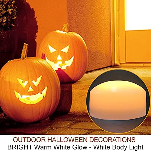 2-Pack Large Halloween Pumpkin Lights with Remote and Timer - White Pumpkin Lights Battery Operated Halloween Decor - Bright Jack-O-Lantern... - Image 4