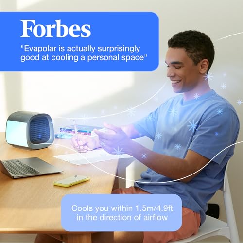 Image of Evapolar evaCHILL Portable Air Conditioners / Mini AC Unit / Small Personal Evaporative Air Cooler and Humidifier Fan for Bedroom, Office, Car, Camping / EV-500 / Opaque White