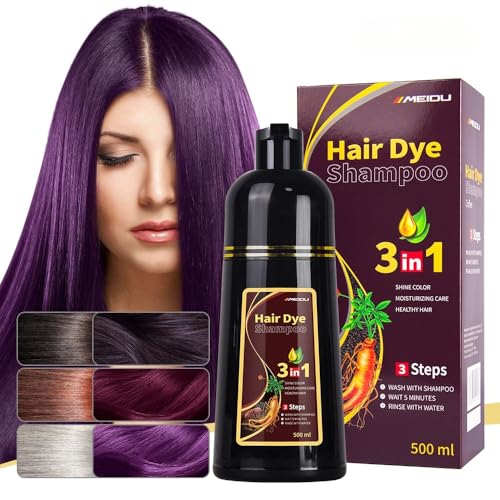 Hair Dye Shampoo 3 in 1 Hair Shampoo Instant Hair Dye Herbal Ingredients for Women Men Cover Gray White Hair, 10 Mins Fast Hair 