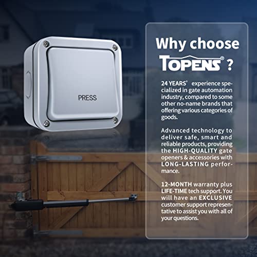 Topens Tc148 Waterproof Wall Push Button Surface Mounted Wired Release Switch For Automatic Gate Opener, Door Access Control System And Doorbell System, Momentary Contact Switch For Outdoor Use #TOP7