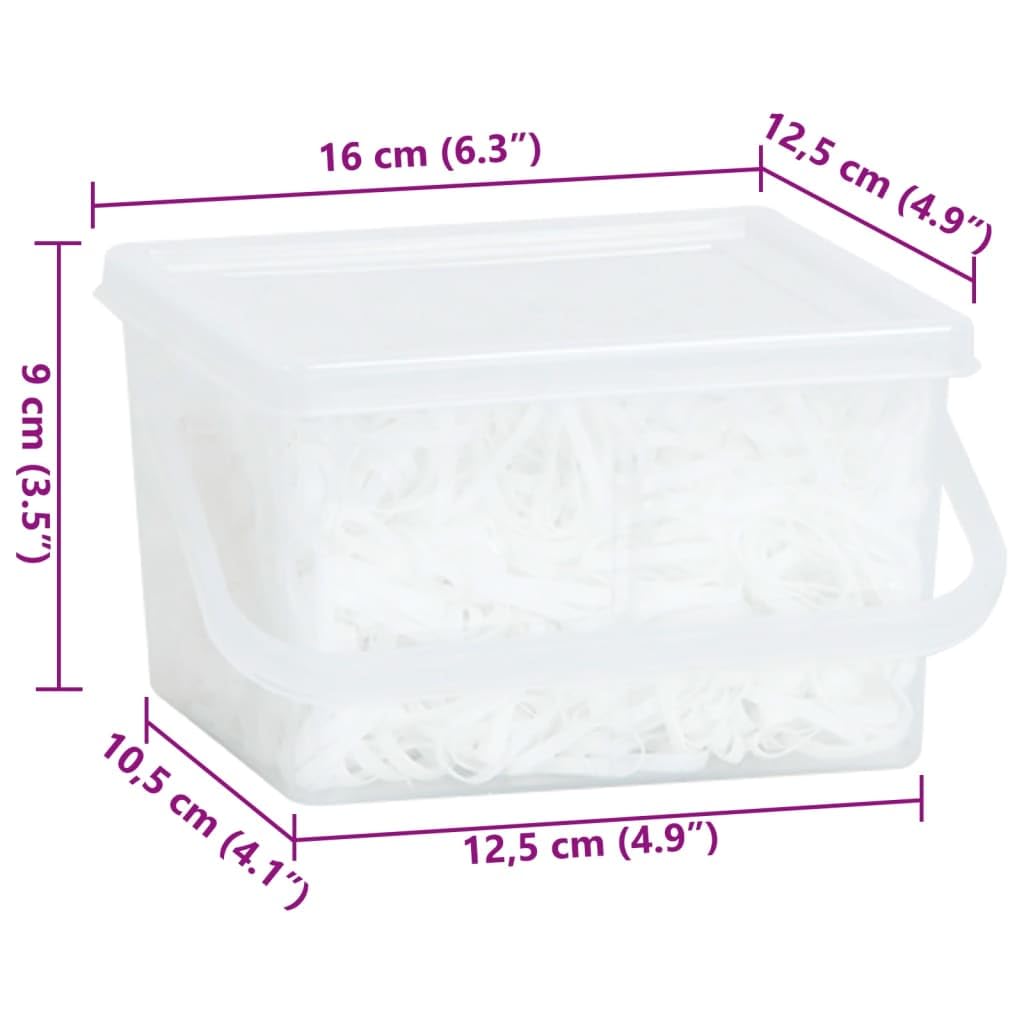 Gomas de crines para caballos, 2500 unidades, color blanco de silicona para crines y cola, suministros para caballos, accesorios para caballos, cuidado de pasto, almacenamiento en caja, apto