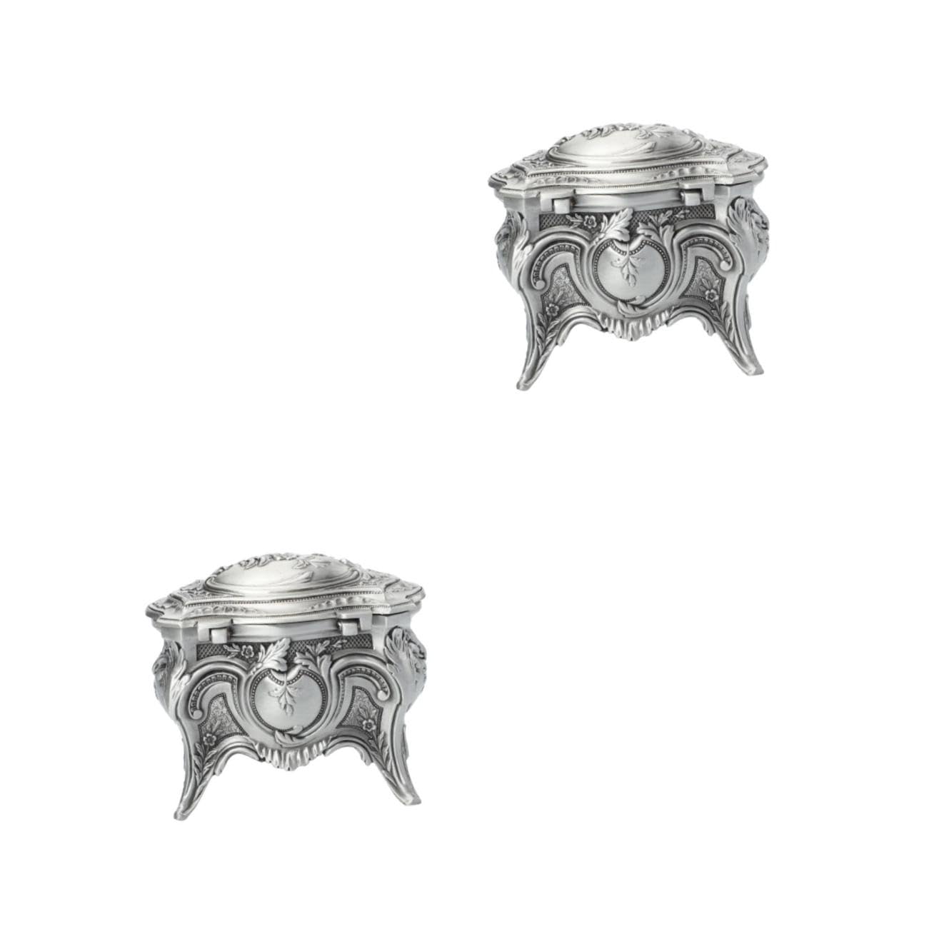 LIFKOME Lot De 2 Boîtes À Bijoux En Métal Idéales Pour Colliers Bijoux Coffrets Lisses Et Confortables
