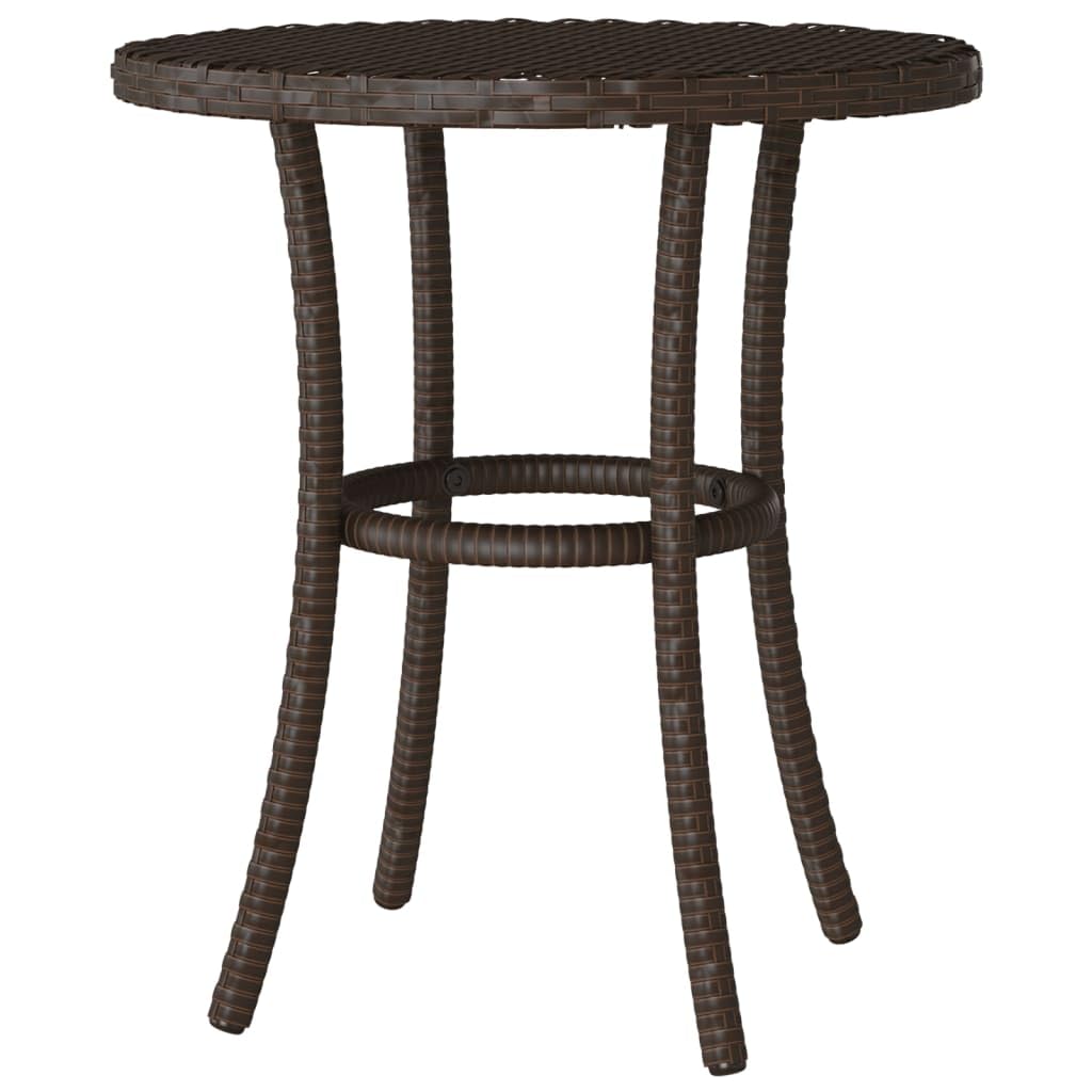 Set da 3 pezzi da bistrot con schienale regolabile, polyrattan marrone 57 x 58,5 x 93 cm, resistente alle intemperie, con cuscino bianco crema, salvaspazio, per piccoli balconi, giardini e