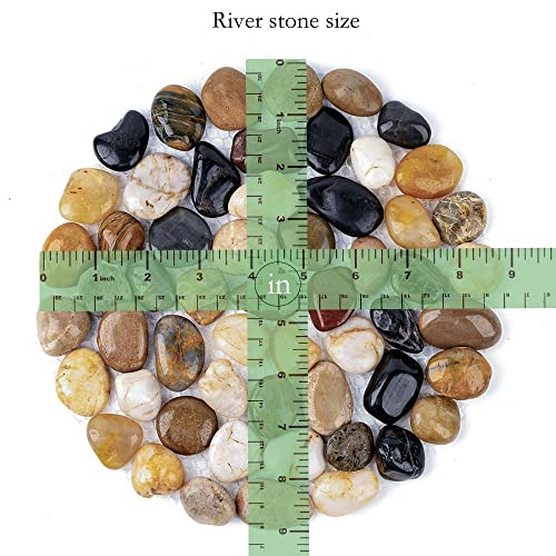 Qualdout River Rocks Stepping Stones Pavers Outdoor For Garden Walkway, Pebbles Polished Gravel For Yard Lawn Patio Pathway Landscaping, Set Of 6 (Roundness) #TOP1