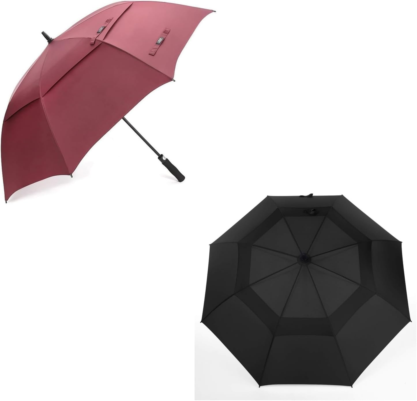 MRTLLOA 62 Inch Golf Umbrella Black, 68 Inch Golf Umbrella Burgundy