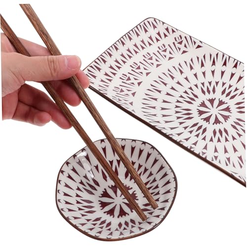 Set de platos de sushi de cerámica estilo japonés miniatura 3