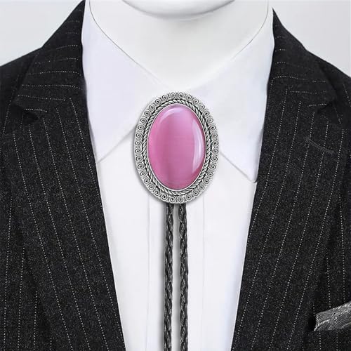 Image of Jeilwiy Bolo Tie for Men Western Cowboy Tie Necklace Gold Bolo Tie Leather Necktie Halloween Tie Accessories for Women