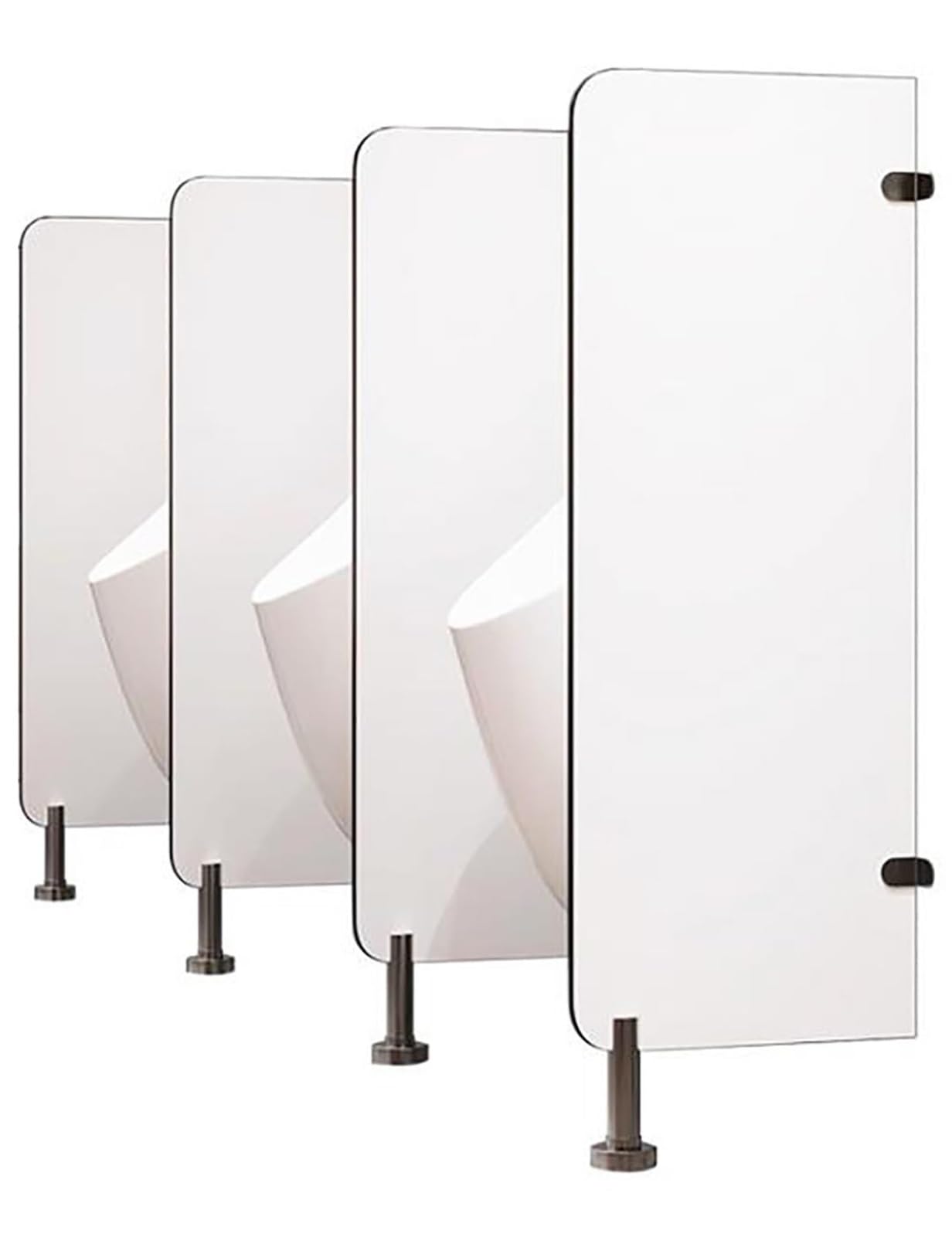 Cloison de toilettes sur pied au design épuré pour sanitaires d'hôtel