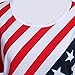 Taiduosheng Women's American Flag T Shirts 4th of July Plus Size Tee Shirt Stripe Star USA Patriotic Summer Blouse Tops L