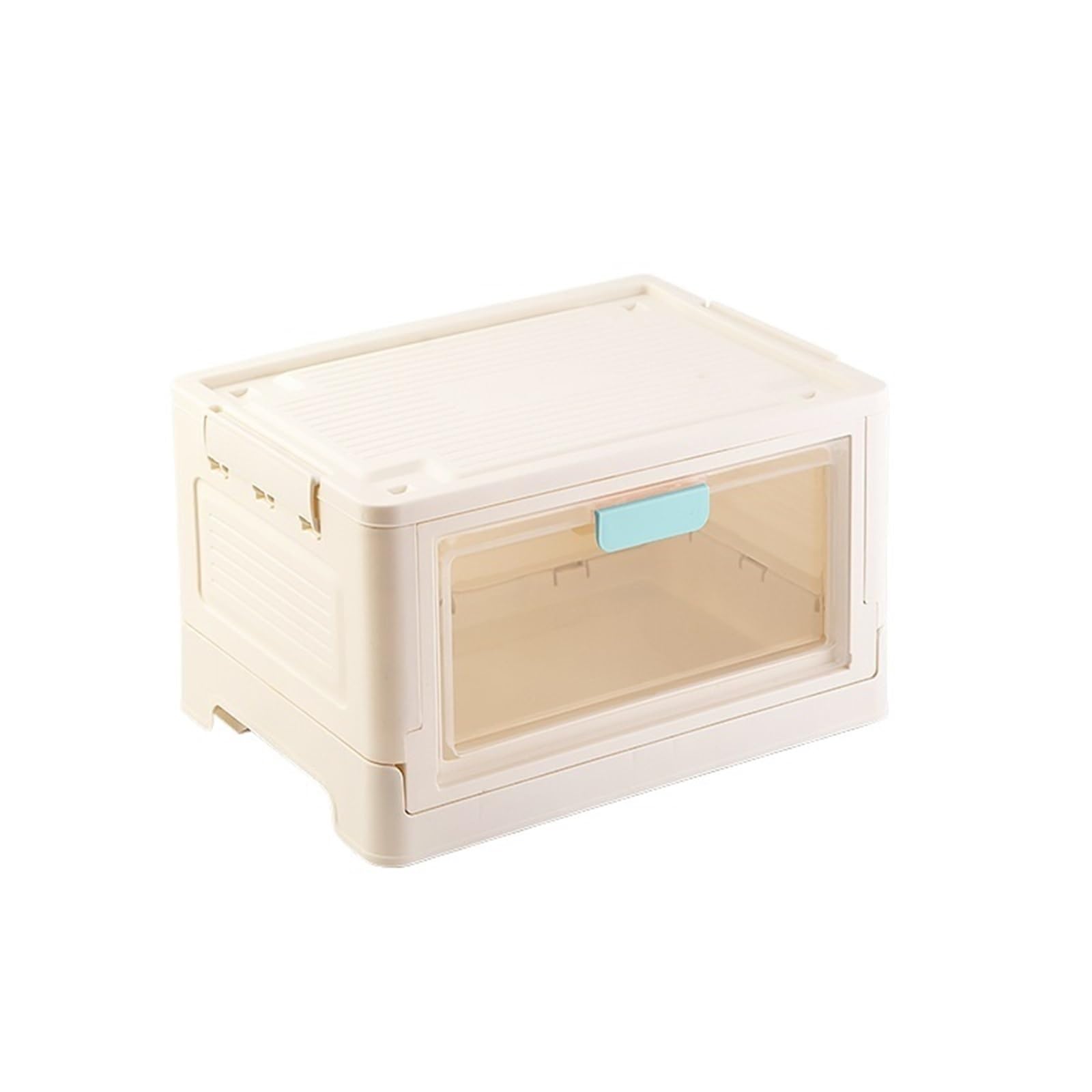 Organizzatore Di Stoccaggio Da Pavimento for Soggiorno | Scatola pieghevole con ruote a porta singola/doppia for vestiti for la casa, giocattoli, libri, snack(Single Door-Blue 1pc)